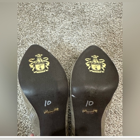 Fergie Tan Leather Booties Sz 10M - Picture 5 of 9